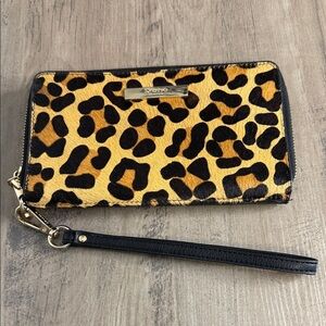 Dune London Animal Print Wristlet with Gold Detail - Tan & Black - small flaw